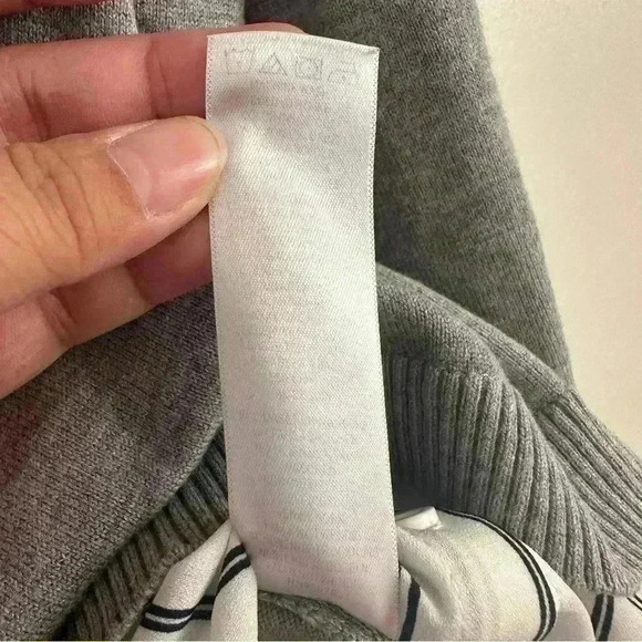 Adrianna‎ Papell Sweater Women's Large Layered V-Neck Grey Ivory Formal Casual - Picture 9 of 15